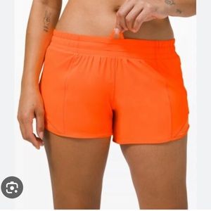 Limited addition highlighter orange Hotty Hot Low-Rise Lined 4” shorts
